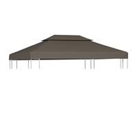 vidaXL Bâche de toit de pavillon avec conduit de cheminée 310 g/m² 4x3 m Taupe