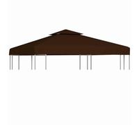 vidaXL Toit de belvédère toile supérieure double 3x3 m 310 g/m² Marron