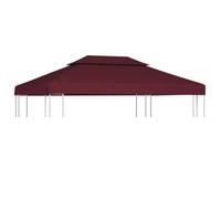 vidaXL Toit de pavillon 4x3 m avec ventilation 310 g/m² rouge bordeaux
