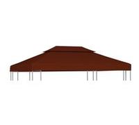 vidaXL Bâche de toit de pavillon avec tirage de cheminée 310 g/m² 4x3 m terre cuite