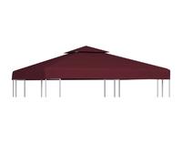 vidaXL Toile supérieure double de belvédère 3x3 m Bordeaux