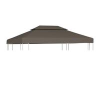 vidaXL Toile supérieure double de belvédère 4x3 m Taupe