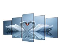 vidaXL Toiles Murales Imprimées Cygnes - Multicolore