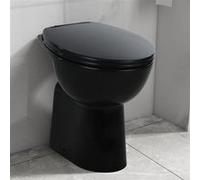 vidaXL WC sans rebord 7 cm Hauteur supplémentaire Soft-Close Céramique noire
