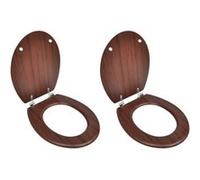vidaXL Sièges de toilette avec couvercle 2 pcs. MDF Marron