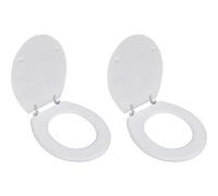vidaXL Sièges de toilette avec couvercle 2 pcs. MDF blanc