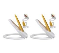 vidaXL Sièges de toilette avec abaissement automatique 2 pcs. Plastique blanc/jaune