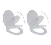 vidaXL Abattant WC avec frein de chute 2 pcs Plastique Blanc