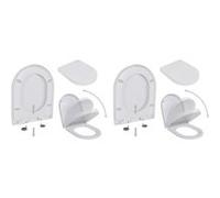 vidaXL Sièges de toilette avec abaissement automatique Plastique blanc – Set de 2