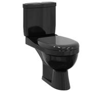 vidaXL Toilette avec réservoir - Cuvette avec abattant moderne - Noir