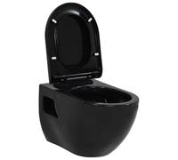 vidaXL WC mural céramique Design moderne Abattant universel Noir