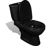 vidaXL Toilette avec réservoir Noir