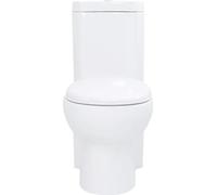 vidaXL Toilette d'angle en céramique pour salle de bains blanc