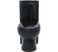 vidaXL Cuvette WC d'angle 141134 en céramique, abattant à fermeture douce Noir