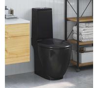 vidaXL Toilettes Rondes Céramique Noir