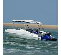 Vidaxl Toit Bimini À 3 Arceaux Parois En Maille 183x(185-198)X137 Cm