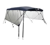 vidaXL Toit bimini 4 arceaux avec panneaux latéraux en maille 243x(185-198)x137 cm