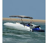 Vidaxl Toit Bimini À 4 Arceaux Parois En Maille 243x(200-213)X137 Cm
