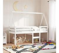 vidaXL Toit de lit pour enfants blanc 199x95,5x88cm bois de pin massif, toit de lit, baldaquin de lit pour enfant, toit pour 846953 Blanc G