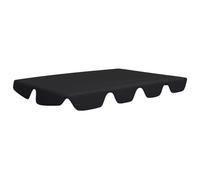 vidaXL Toit de Rechange de Balançoire Toit de Remplacement pour Balancelle Terrasse Jardin Extérieur Imperméable Noir 188/168x145/110 cm