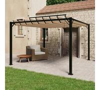 vidaXL Pergola avec toit à lamelles 3x3 m Taupe Tissu et aluminium