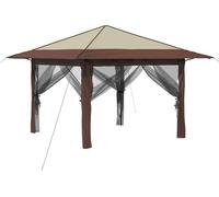 vidaXL, tonnelle avec 4 panneaux latéraux, couleur crème et marron