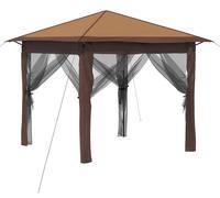 vidaXL, tonnelle avec 4 parois, dimensions 2,6 x 2,6 m, beige et marron
