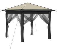 vidaXL, tonnelle avec 4 parois, dimensions 2,6 x 2,6 m, couleur crème et anthracite