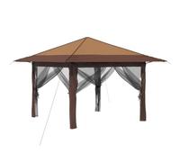 vidaXL, tonnelle avec 4 parois, dimensions 3,3 x 3,3 m, beige et marron