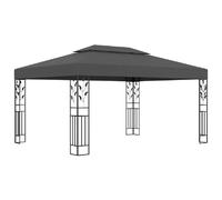 vidaXL Tonnelle avec double toit 3x4 m - Anthracite