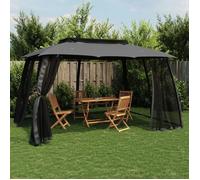 vidaXL Tonnelle avec double toit et parois en filet anthracite acier 368452