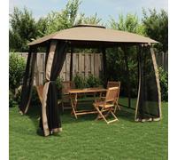 Vidaxl Tonnelle Avec Double Toit Et Parois En Filet Taupe Acier