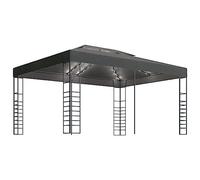 vidaXL Pavillon avec guirlande lumineuse LED 3x4 m Anthracite