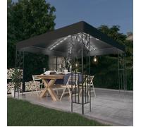 vidaXL Tonnelle avec Guirlande Lumineuse à LED Belvédère de Jardin Pavillon d'Extérieur Tente de Réception Chapiteau 3070296