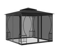 vidaXL Pavillon avec filet 300x300x265 cm Anthracite