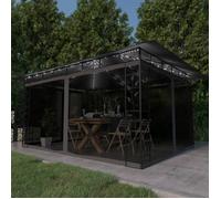 vidaXL Pavillon avec moustiquaire et guirlande lumineuse LED 4x3x2,73m Anthracite