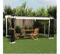 vidaXL Pavillon avec murs en filet 4x3 m Acier Crème