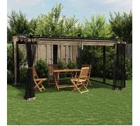 vidaXL Pavillon avec parois en filet taupe 4x3 m acier