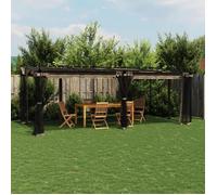vidaXL Pavillon avec parois en filet Taupe 6x3 m acier