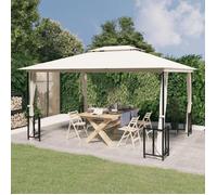 vidaXL Pavillon avec parois latérales & double toit 3x4 m Crème