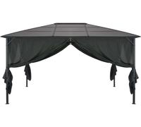vidaXL Tonnelle avec rideau Aluminium 4x3x2,6 m Noir