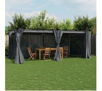 vidaXL Pavillon avec rideaux 6x3 m acier anthracite