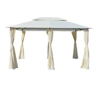 vidaXL Pavillon de jardin 43216 avec rideaux 4x3 m blanc