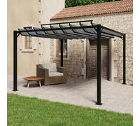 vidaXL Pergola avec toit à lamelles 3x3 m Anthracite Tissu et aluminium