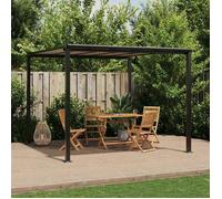 vidaXL, tonnelle de jardin anthracite, 3x3 mètres, aluminium