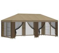 vidaXL, tonnelle de jardin avec parois latérales, 6 x 3 mètres, beige
