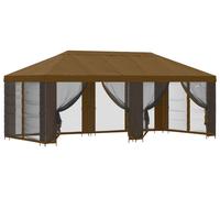 vidaXL, tonnelle de jardin avec parois latérales, 6 x 3 mètres, couleur taupe