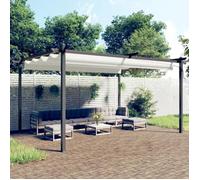 vidaXL Pavillon avec toit extensible 4x3 m Crème