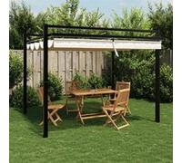 vidaXL Pavillon de jardin avec toit extensible Crème 3x3 m Aluminium