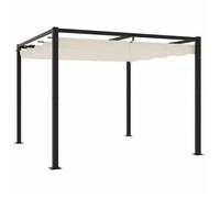 vidaXL Pavillon de jardin avec toit extensible Crème 3x3 m Acier
